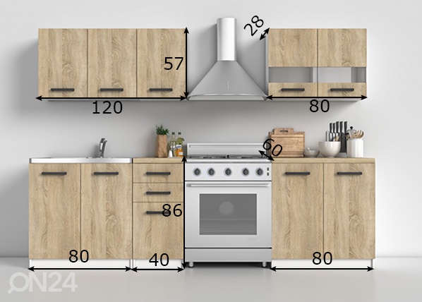 Кухонная мебель Cross 200 cm размеры