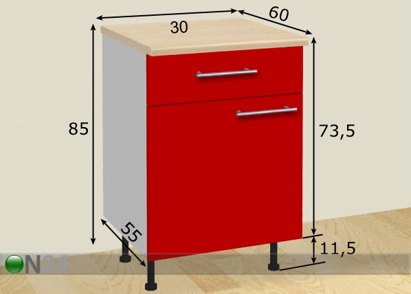 Кухонный шкаф 30 cm размеры