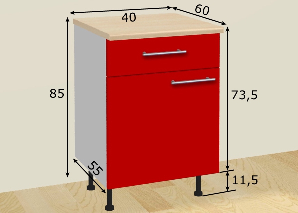 Кухонный шкаф 40 cm размеры