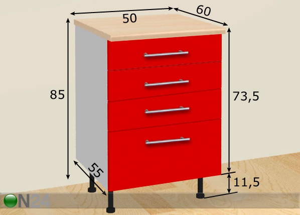 Кухонный шкаф 50 cm размеры