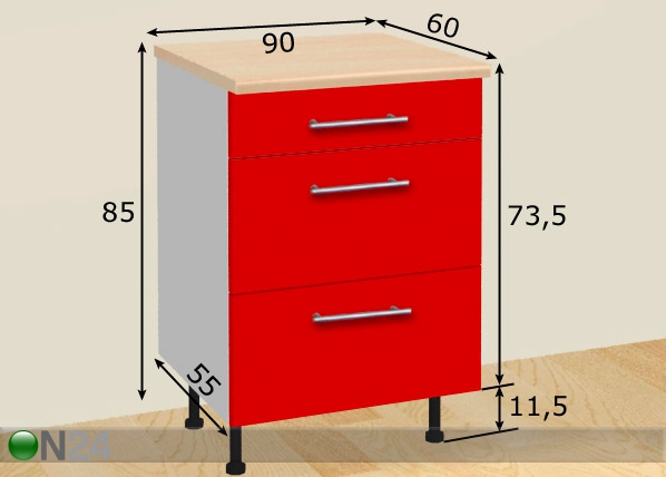 Кухонный шкаф 90 cm размеры