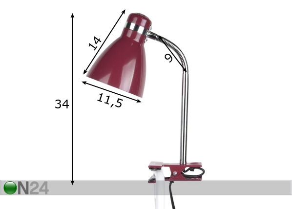 Лампа на прищепке Study размеры