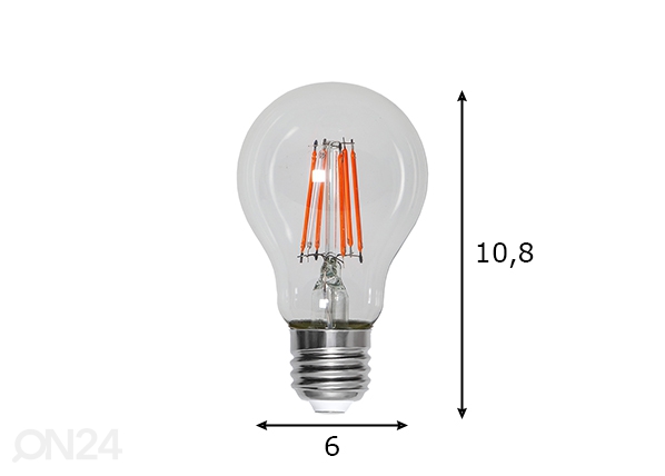 Лампочка для растений LED E27 6,5W размеры
