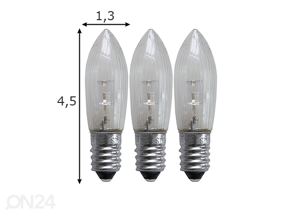 Лампочки Е10 0,2 Вт (3шт) размеры
