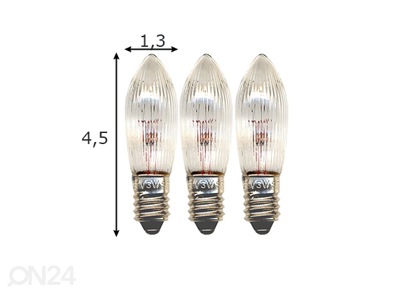 Лампочки Е10 3 Вт (3шт) размеры
