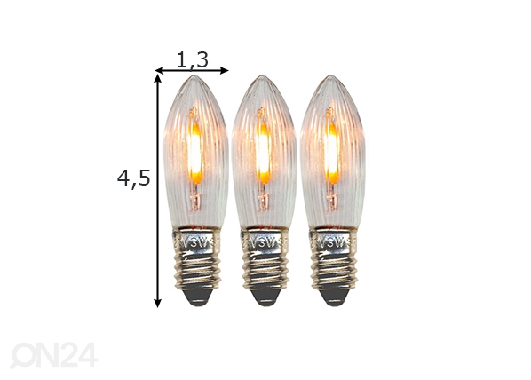 Лампочки Е10 3 Вт (3шт) размеры