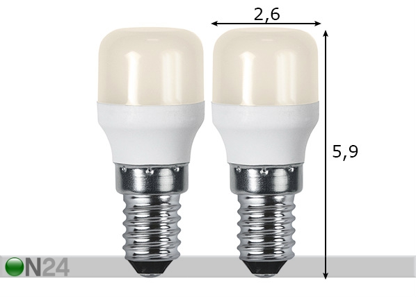 Лампочки светодиодные E14 1,5 Вт 2 шт размеры