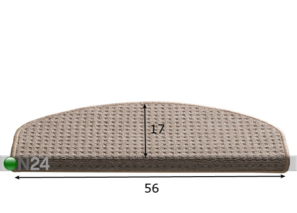 Лестничный коврик для ступеньки Rimini 17x56 см размеры
