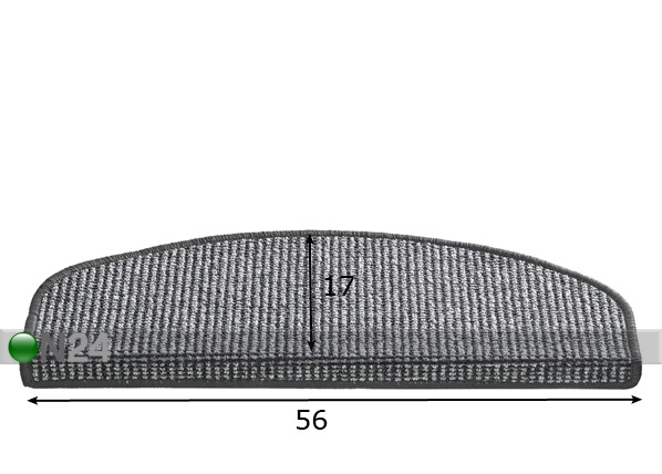 Лестничный коврик для ступеньки Siena 17x56 см размеры