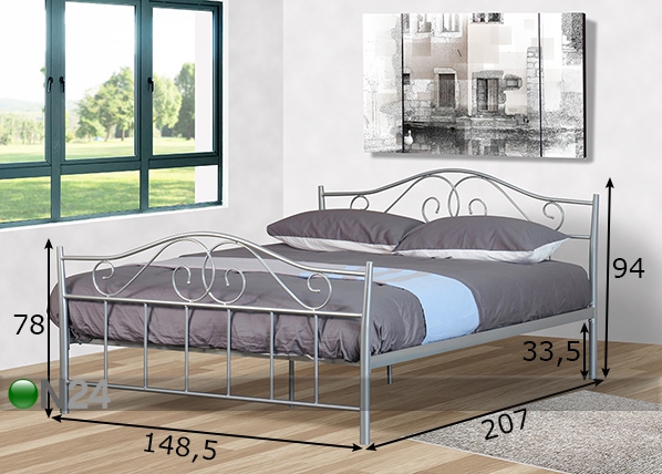 Металлическая кровать Alexandra 140x200 cm размеры