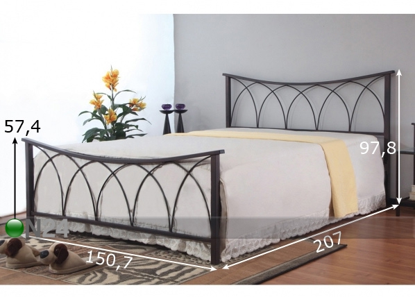 Металлическая кровать Celine 140x200 cm размеры