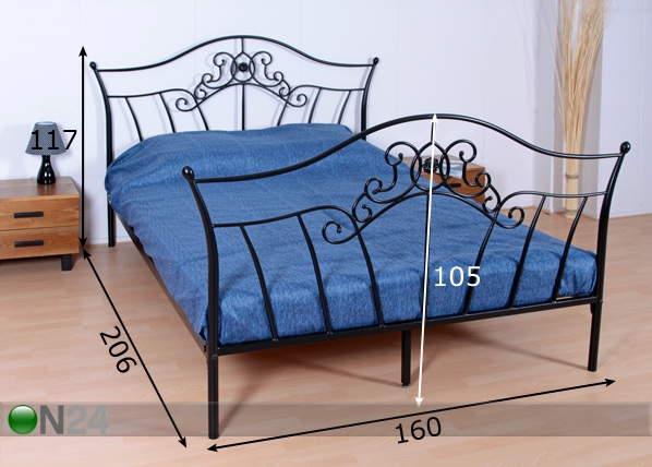 Металлическая кровать Karmen 140x200 cm размеры