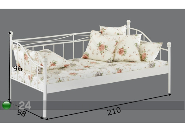 Металлическая кровать Linda 90x200 cm размеры
