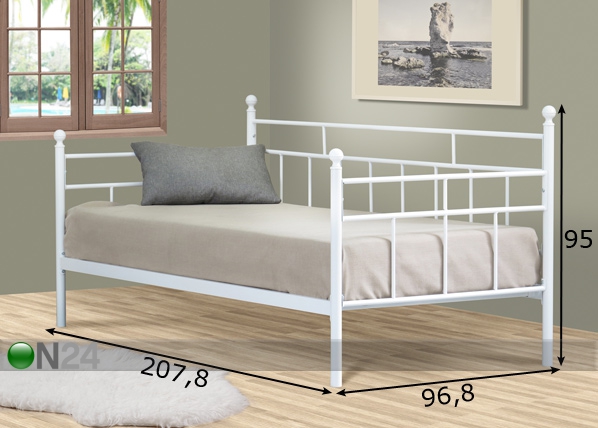 Металлическая кровать Pauline 90x200 cm размеры