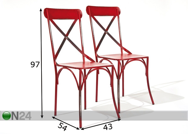 Металлические стулья Bistro, 2 шт размеры