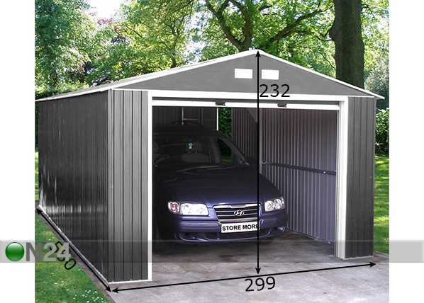 Металлический гараж/сарай в сад 17м² размеры