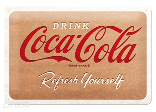 Металлический постер в ретро-стиле Coca Cola - Cardboard Logo 20x30 см
