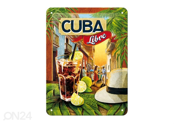 Металлический постер в ретро-стиле Cuba Libre 15x20 см