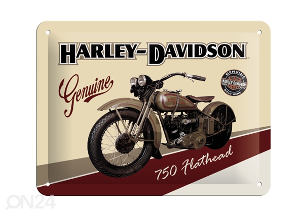 Металлический постер в ретро-стиле Harley-Davidson 750 Flathead 20x15 см