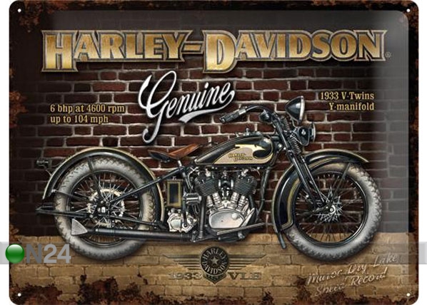 Металлический постер в ретро-стиле Harley-Davidson Genuine 30x40cm