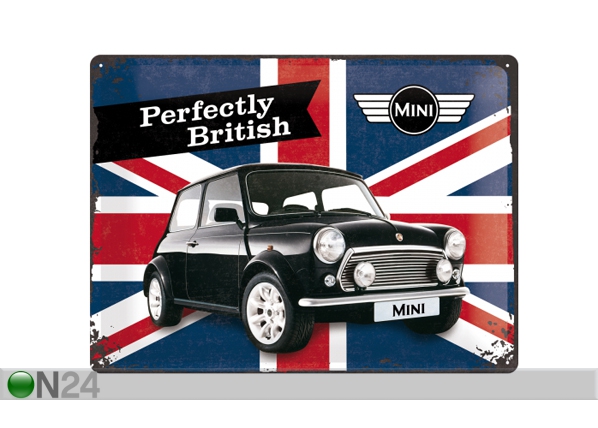 Металлический постер в ретро-стиле Mini Perfectly British 30x40 cm