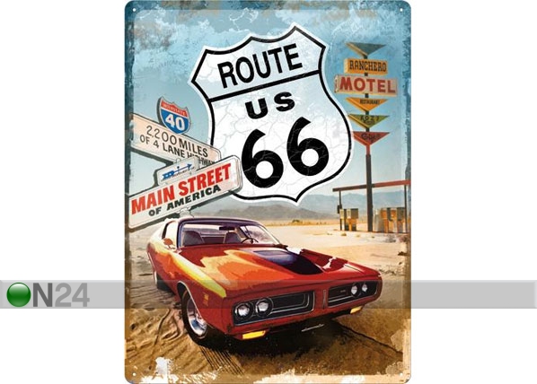 Металлический постер в ретро-стиле Route 66 Gas Up 30x40cm