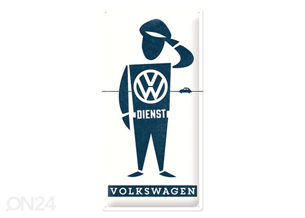 Металлический постер в ретро-стиле VW Dienst 25x50 cm
