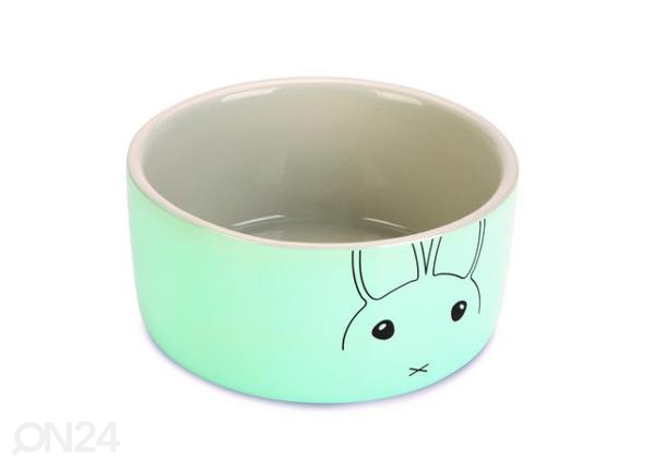 Миска для кролика joela серая/ мятно-зеленая 12 см
