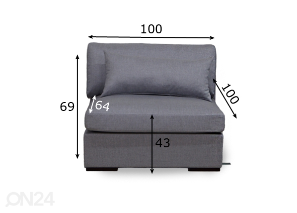 Модуль дивана Comforto XL 100 cm размеры