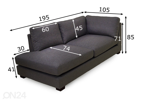 Модуль дивана Loore Lux размеры
