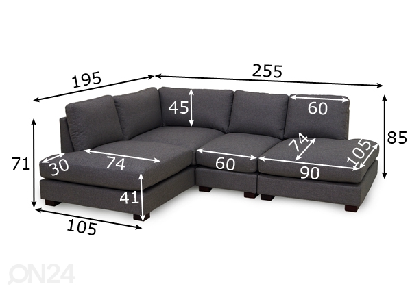 Модульный диван Loore Lux размеры
