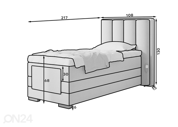 Моторная кровать 90x200 cm размеры