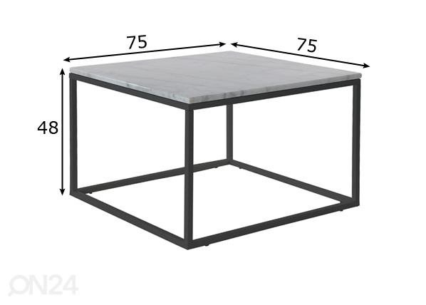 Мраморный журнальный стол Accent 75x75 cm размеры