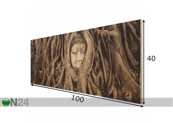 Настенная картина на дереве Buddha in Ayutthaya размеры