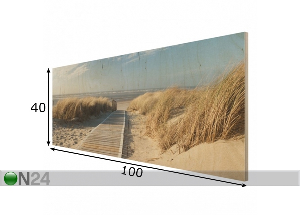 Настенная картина на древесине Baltic beach 40x100 см размеры