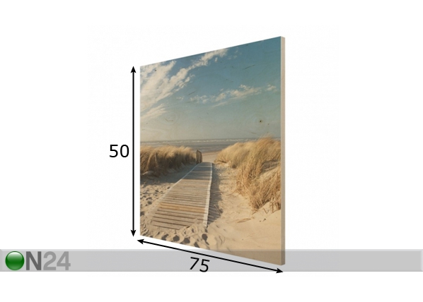 Настенная картина на древесине Baltic beach 50x75 см размеры