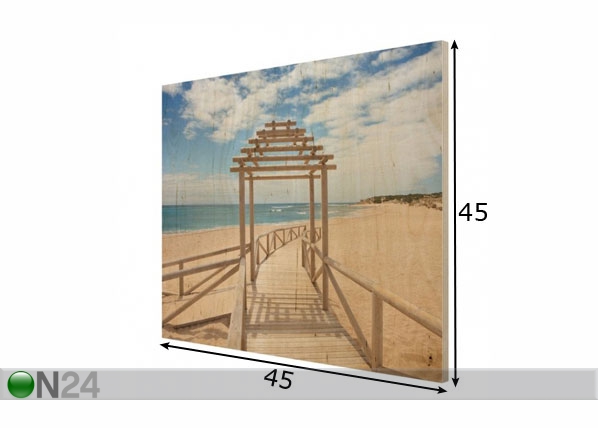 Настенная картина на древесине Beach path to the sea in Andalusia размеры
