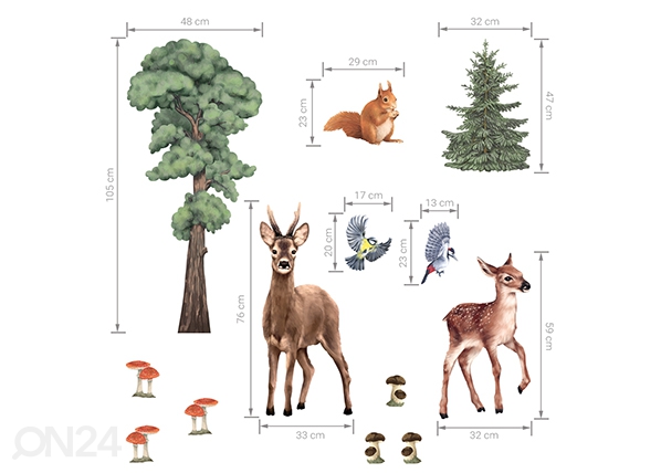 Настенная наклейка Forest animals 2 размеры
