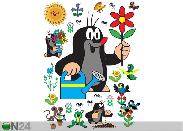 Настенная наклейка Mole with flower 65x85 см