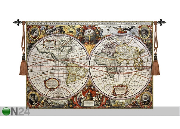 Настенный ковер Гобелен Antique World Map 140x97 см