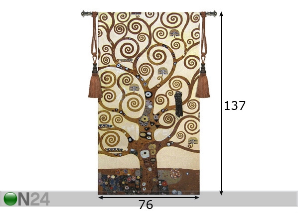 Настенный ковер Гобелен Klimt Tree 76x137 см размеры