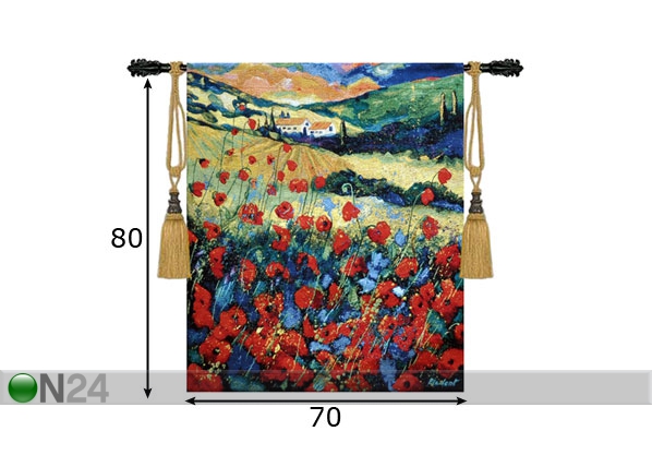 Настенный ковер Гобелен Vincent van Gogh Red Poppies 70x80 cm размеры