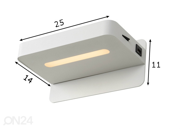 Настенный светильник Atkin LED + USB port размеры