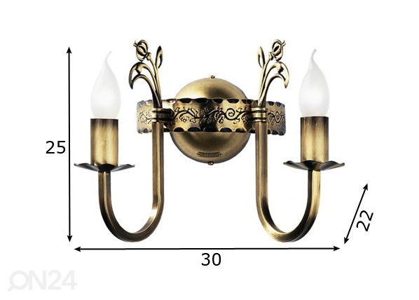 Настенный светильник Korona-2 размеры