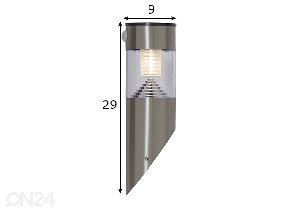 Настенный светильник Marbella с датчиком движения и солнечной панелью размеры
