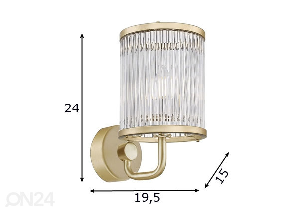 Настенный светильник Sergio Gold 1F размеры