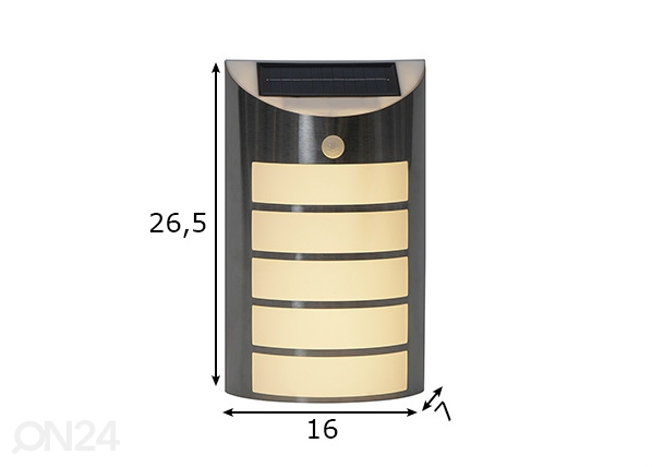 Настенный светильник на солнечной батарее Wally размеры