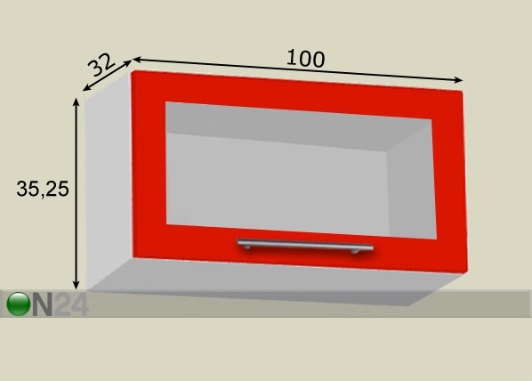 Настенный шкаф 100 cm с системой Aventos HKS h35 cm размеры