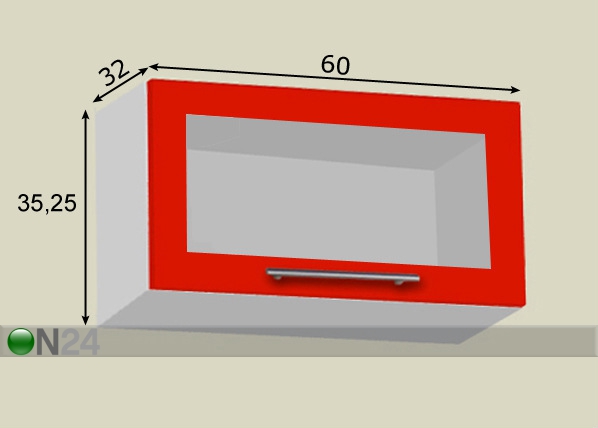 Настенный шкаф 60 cm с системой Aventos HKS h35 cm размеры