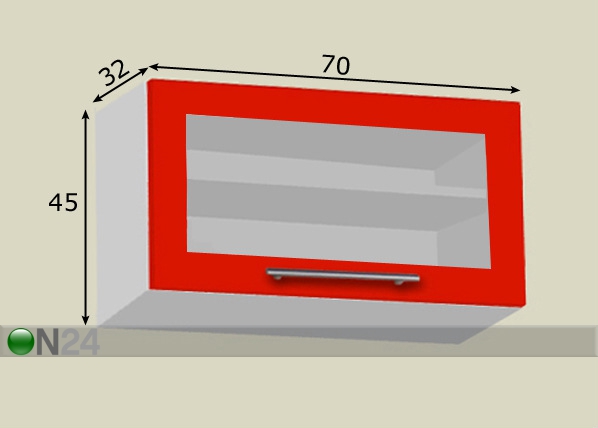 Настенный шкаф 70 cm с системой Aventos HKS h45 cm размеры